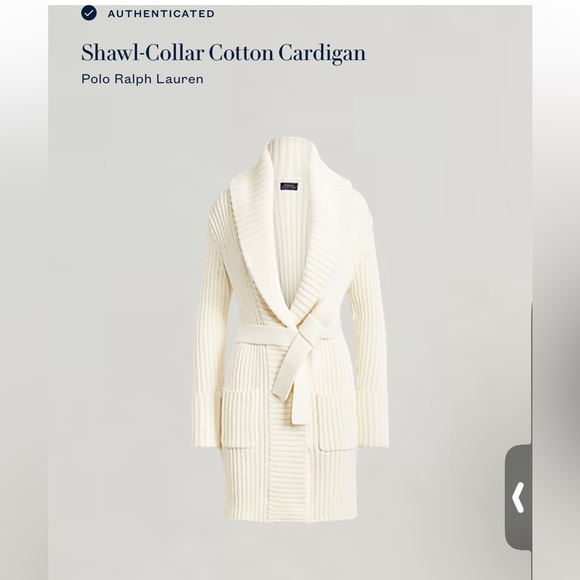 Polo Ralph Lauren Sweaters - Polo Ralph Lauren Ivory Shawl-Collar Cardigan size XS